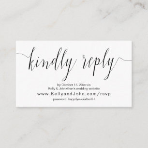 Wedding Calligraphy, Black, Online Dinner RSVP Enclosure Card