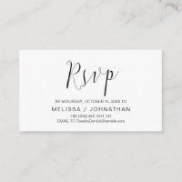 Wedding Calligraphy, Black Script, Dinner RSVP