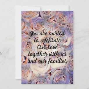 Wedding Calligraphy Delicate Blush Purple Roses Invitation
