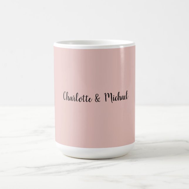 Wedding Calligraphy Elegant Rose Gold Plain Name Coffee Mug (Center)