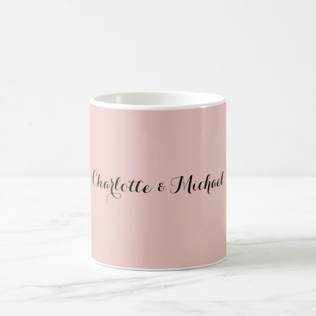 Wedding Calligraphy Elegant Rose Gold Plain Name Coffee Mug (Center)