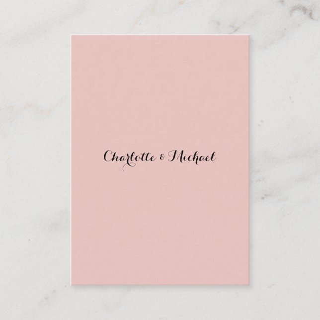 Wedding Calligraphy Elegant Rose Gold Plain Name Enclosure Card (Front)