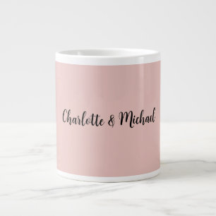 Wedding Calligraphy Elegant Rose Gold Plain Name Large Coffee Mug