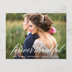 Wedding Calligraphy Forever Thankful Photo Postcard