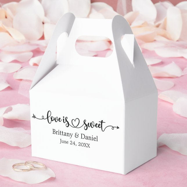 Wedding Calligraphy Heart Love Is Sweet Candy Favour Box (Wedding)