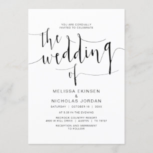 Wedding Calligraphy, Simple Black script, Invitation