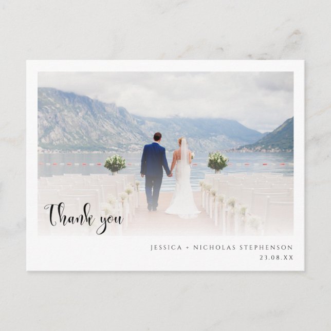 Wedding Calligraphy Thank You Postcard (Front)