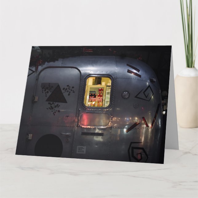 WEDDING CAMPER TRAILER CONGRATULATIONS GREETING  CARD (Front)
