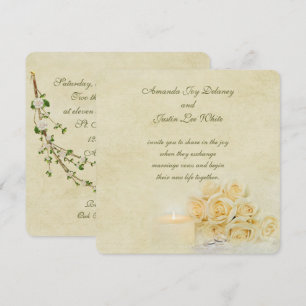 Wedding candlelight and rings invitation
