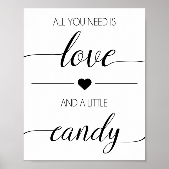 Wedding Candy Bar Sign | Candy Bar Print  (Front)