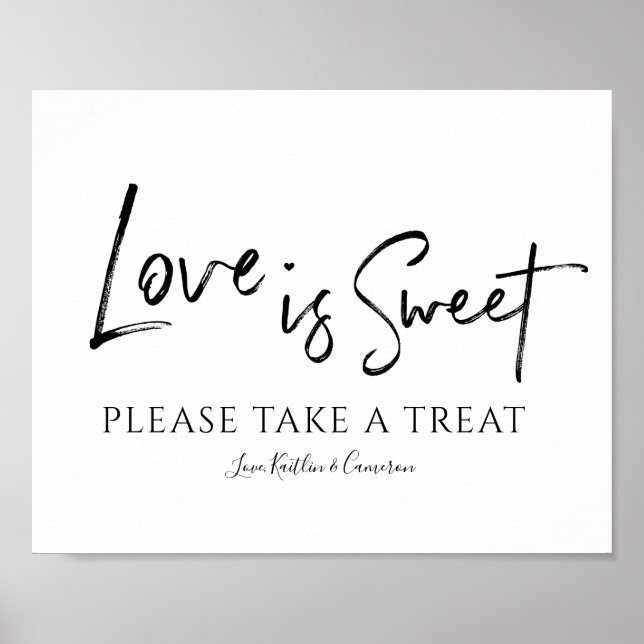 Wedding Candy Buffet Sign "Love is Sweet" Black (Front)