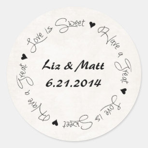 Wedding Candy Party Favour Sticker