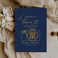 Wedding Capture The Love Navy Blue QR Code Photo