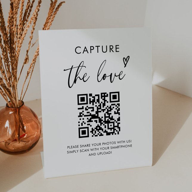 Wedding Capture The Love Photo Share QR Code Sign (Creator Uploaded)