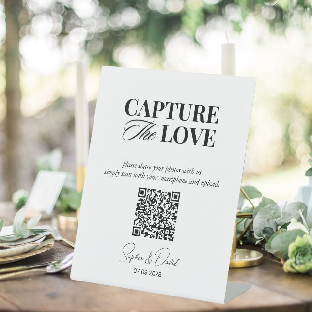 Wedding Capture The Love Photo Share QR Code Sign (Creator Uploaded)