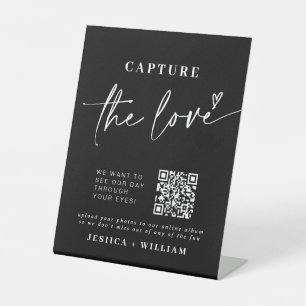 Wedding Capture The Love   Photo Sharing QR Code Pedestal Sign