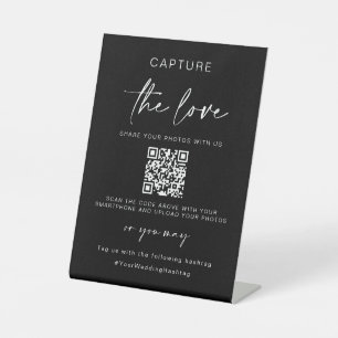 Wedding Capture The Love   Photo Sharing QR Code  Pedestal Sign