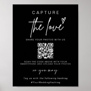 Wedding Capture The Love   Photo Sharing QR Code  Poster