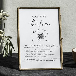 Wedding Capture The Love Photo Sharing QR Code Poster