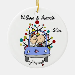 Wedding Car 1st Christmas Personalised Ornament