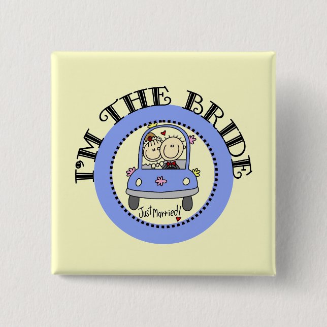 Wedding Car Bride 15 Cm Square Badge (Front)