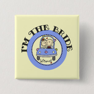 Wedding Car Bride 15 Cm Square Badge