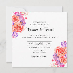 Wedding Card Beautiful Floral Iivitation Card