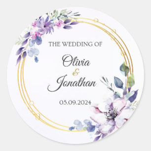 Wedding card classic round sticker