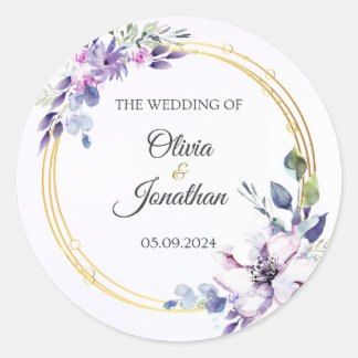 Wedding card classic round sticker