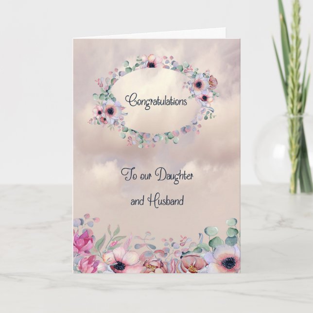 Wedding Card for Daughter and Husband (Front)