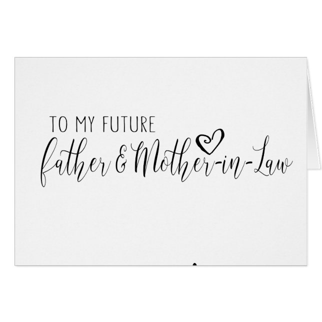 wedding card for the future Father & mother-in-law (Front Horizontal)