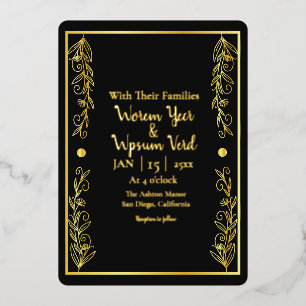 Wedding Card Gold Foil Golden Luxury Card Design