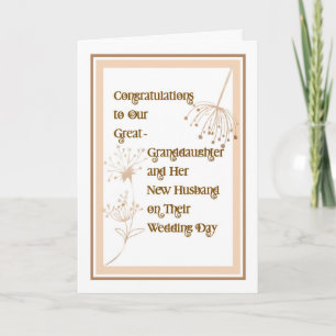 Wedding Card Great Granddaughter & New Husband