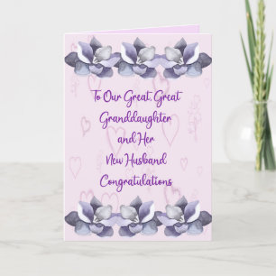 Wedding Card Great Great Granddaughter & Husband