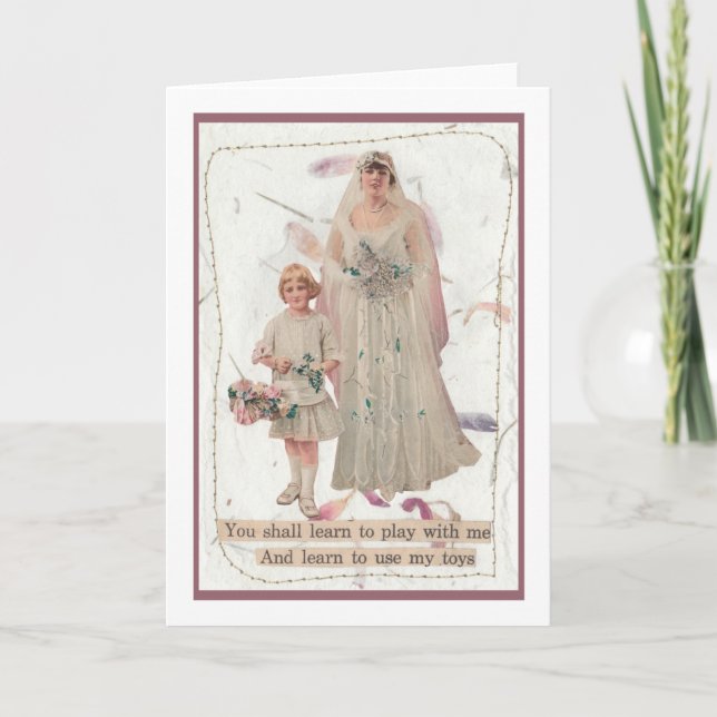 Wedding Card Humour Play with me and my Toys (Front)