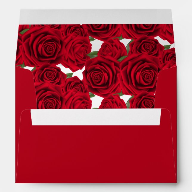 Wedding Card/Invitation Envelope-Red Roses Envelop Envelope (Back (Bottom))
