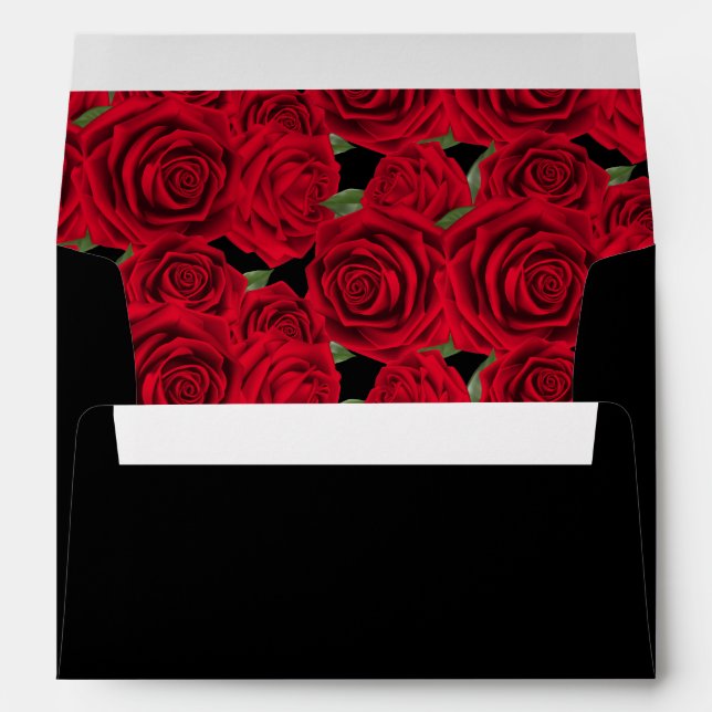 Wedding Card/Invitation Envelope-Red Roses Envelopes (Back (Bottom))