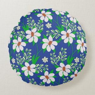 Wedding card or invitation with abstract floral ba round cushion