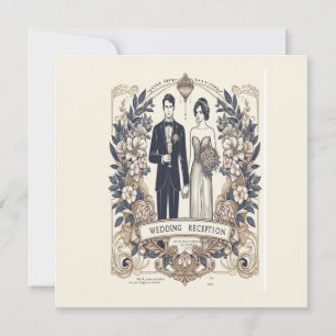 wedding card retro blacl and white