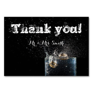 Wedding card Thank you black