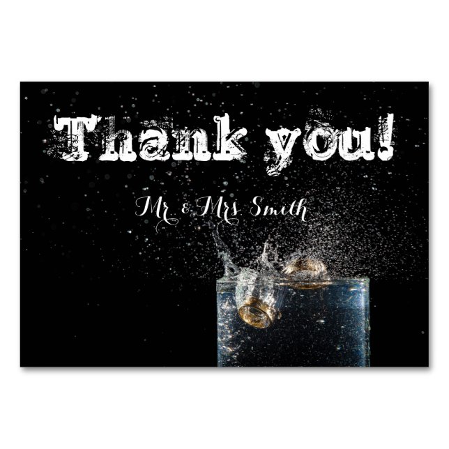 Wedding card Thank you black (Front)