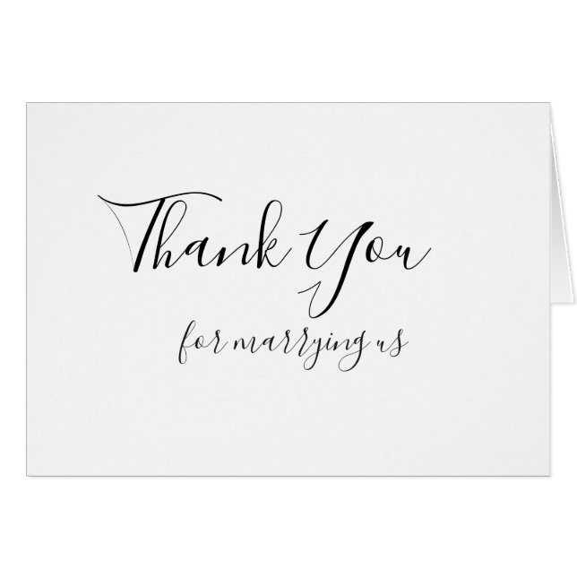 wedding card Thank you for marrying us (Front Horizontal)