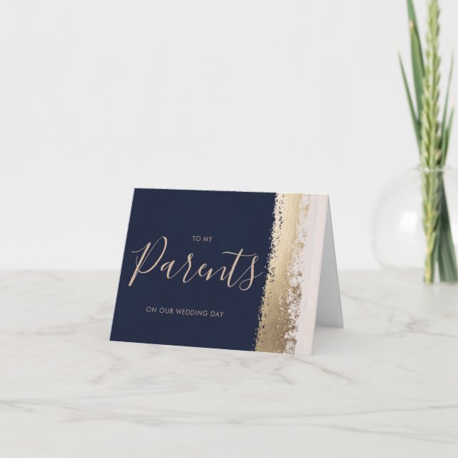 Wedding Card to Parents, Navy (Front)