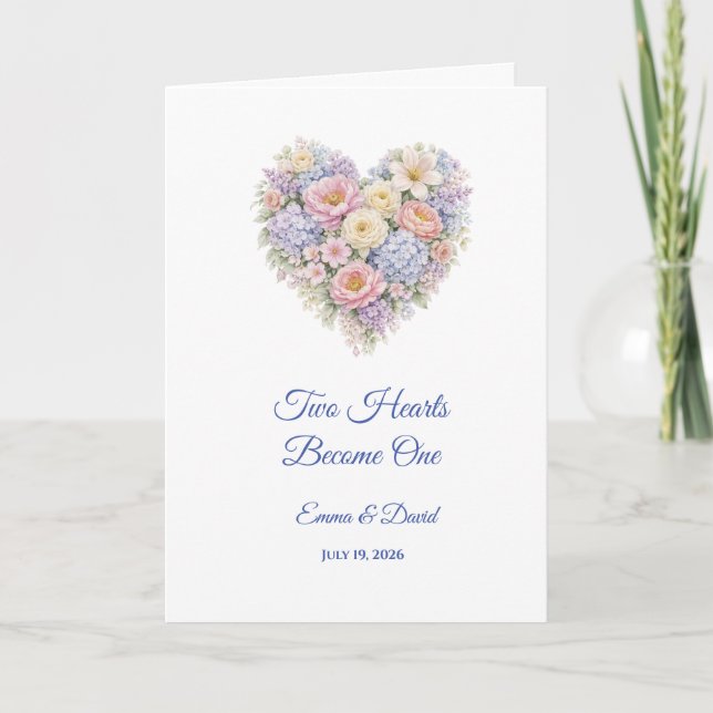 Wedding Card Two Hearts Become One (Front)