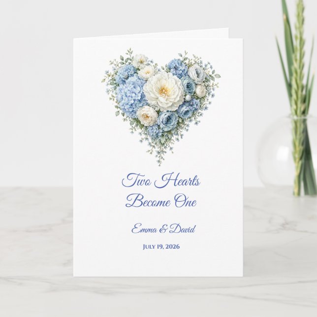Wedding Card Two Hearts Become One (Front)