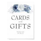 Wedding Cards and Gifts Sign Dusty Blue Floral
