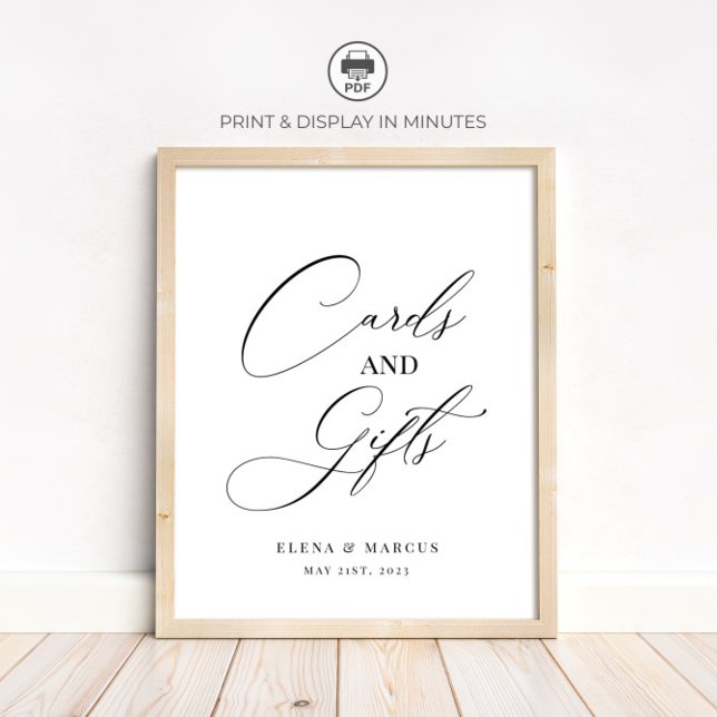 Wedding Cards and Gifts Sign Modern Elegant (Creator Uploaded)