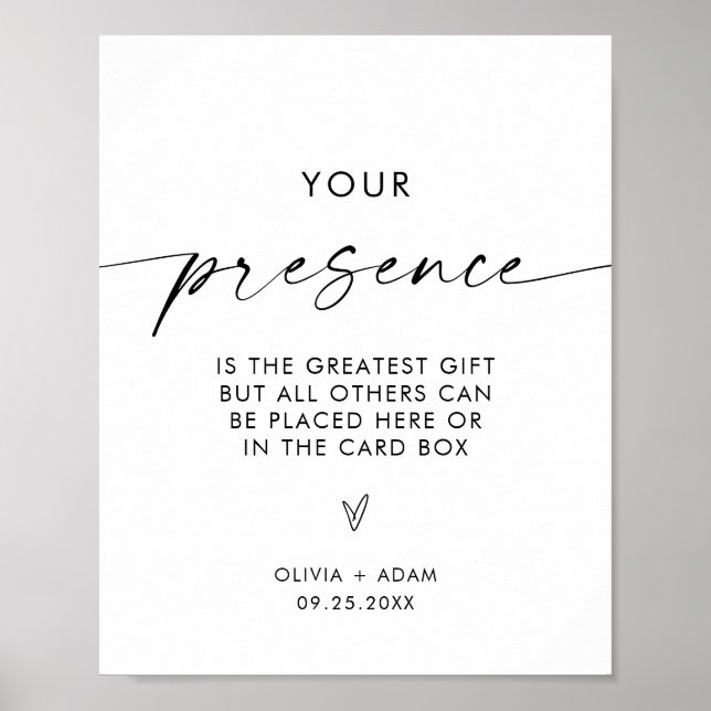 Wedding Cards and Gifts Sign, Modern Minimalist  Poster (Front)