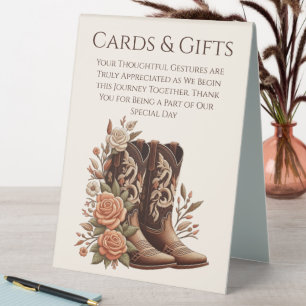 Wedding Cards & Gifts Sign-Cowboy Boots