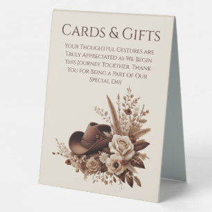 Wedding Cards & Gifts Sign-Cowgirl Hat